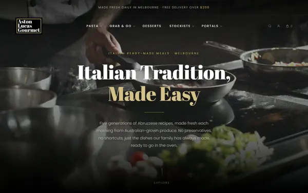 Aston Lucas Gourmet website