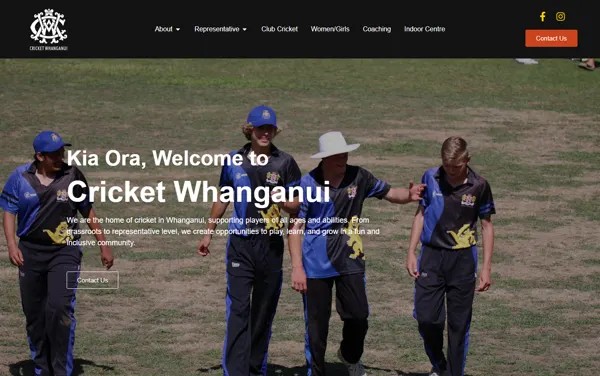Cricket Whanganui website