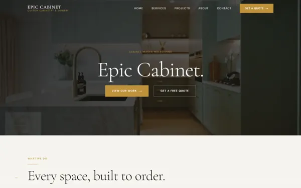 Epic Cabinet website
