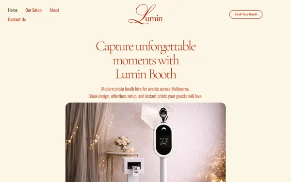 Lumin Booth website