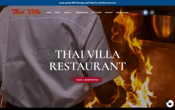 Thai Villa Whanganui website