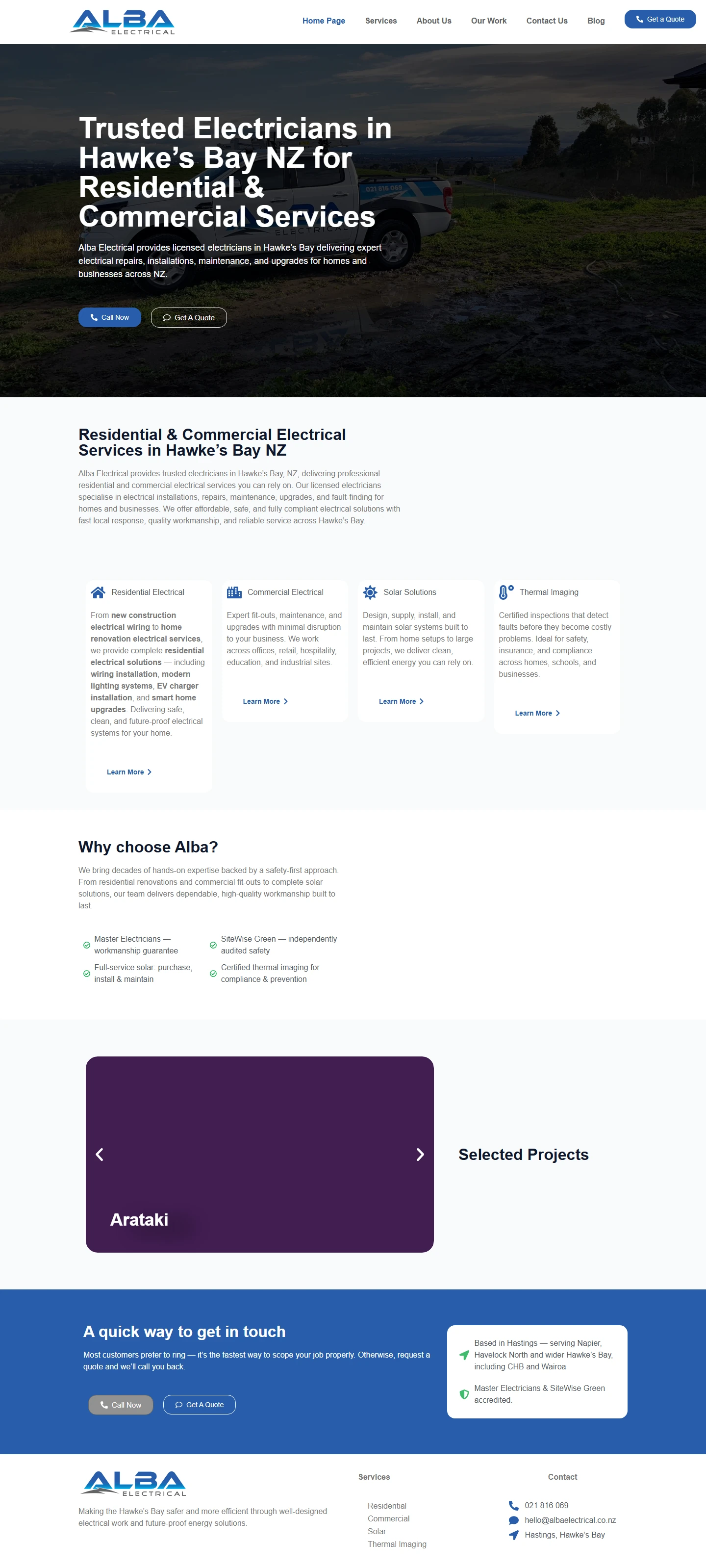 Alba Electrical website screenshot