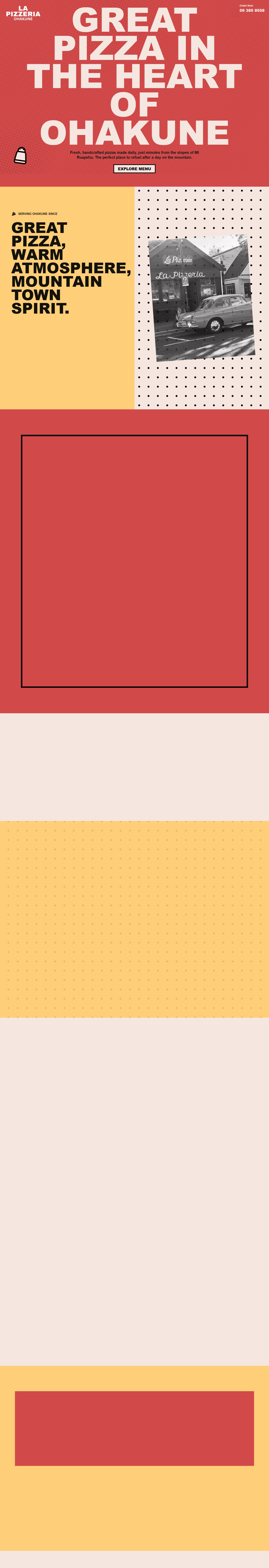 La Pizzeria Ohakune website screenshot