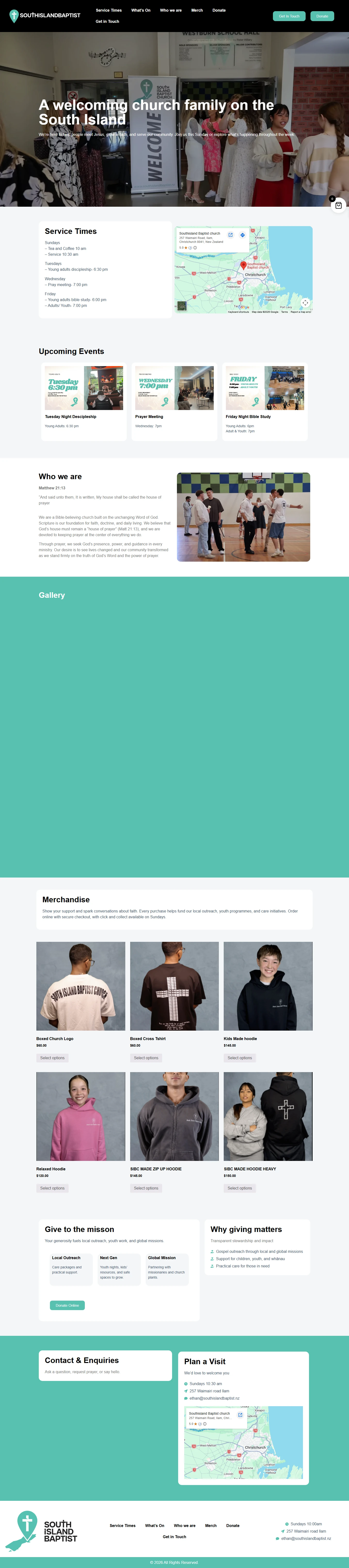 South Island Baptist Church website screenshot