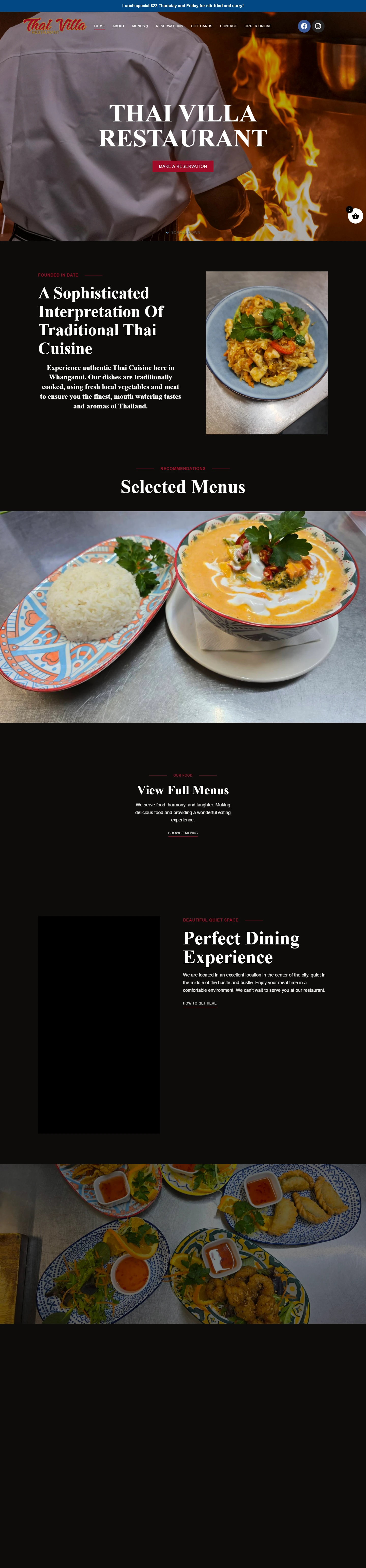 Thai Villa Whanganui website screenshot