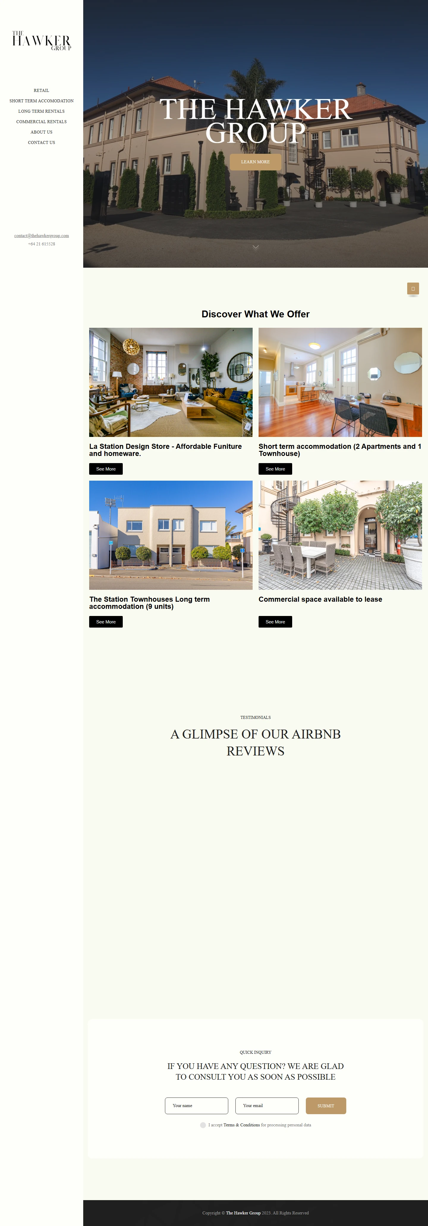 The Hawker Group website screenshot
