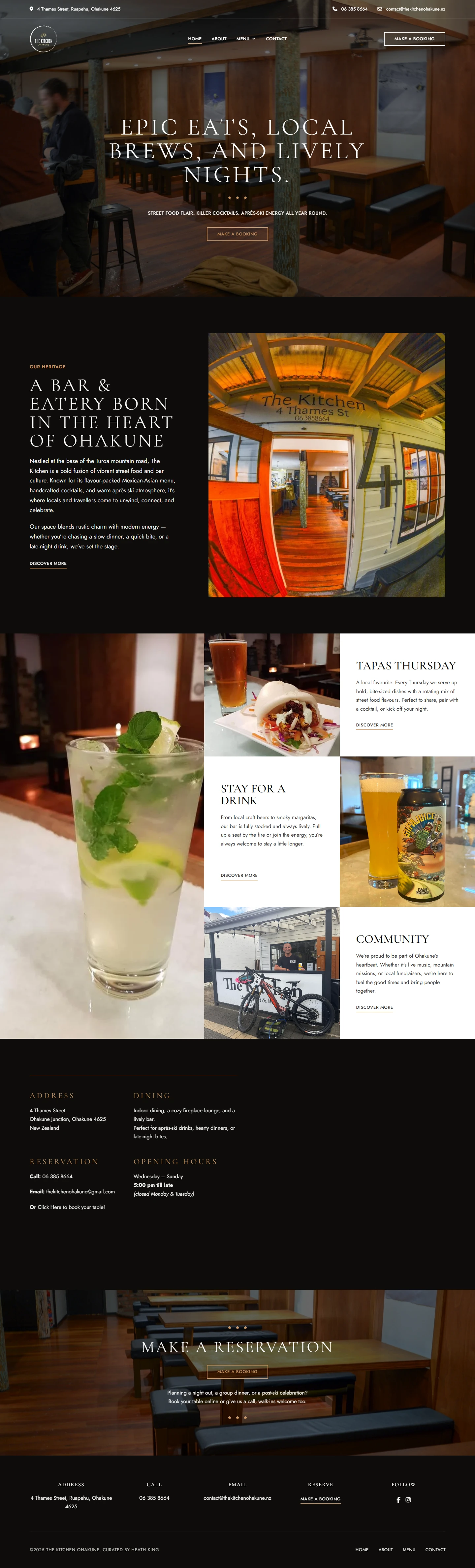 The Kitchen Ohakune website screenshot