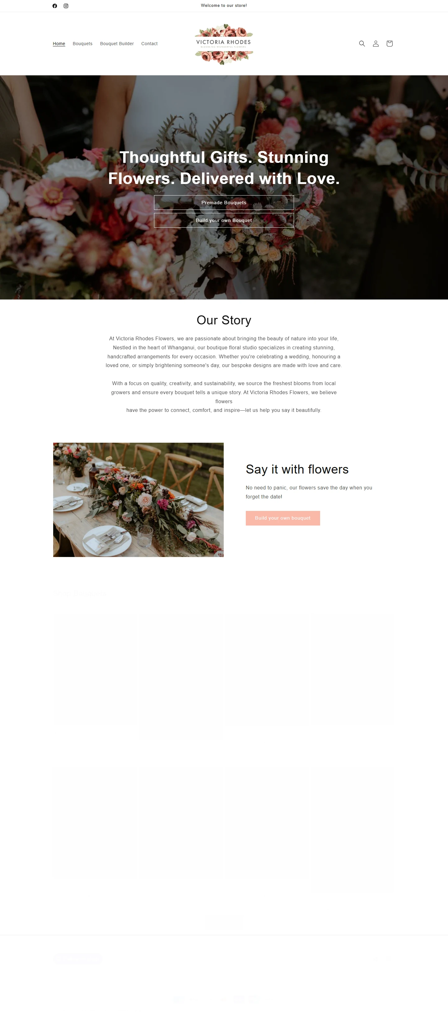 Victoria Rhodes Flowers website screenshot